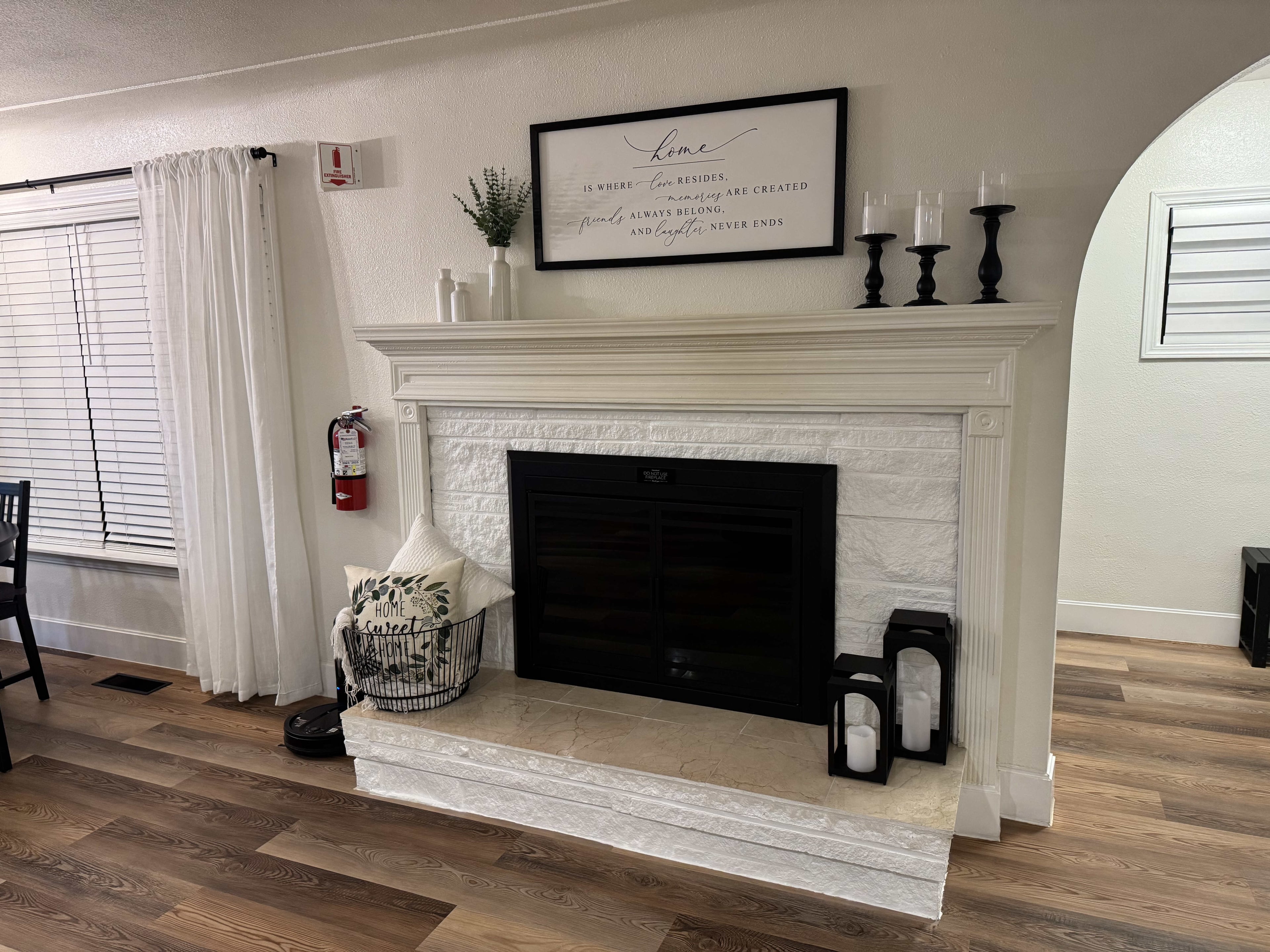 Cozy fireplace